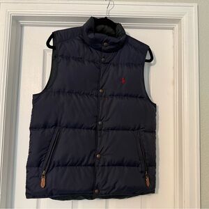 Polo Ralph Lauren Men's Reversible Navy and Dark Green Puffer Vest